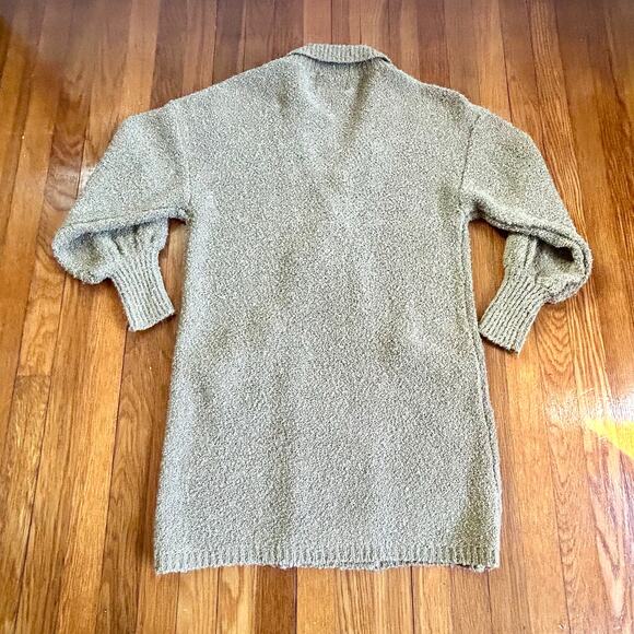 Vintage Monto Par Le Chois Bouclé Knit Cardigan Chunky Knit Puff Sleeve Coat Med - Picture 4 of 16